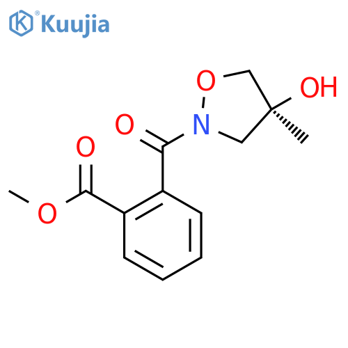 Methyl 2-[(4S)-4-hydroxy-4-methyl-1,2-oxazolidine-2-carbonyl]benzoate structure