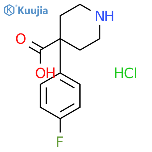 4-(4-fluorophenyl)piperidine-4-carboxylic acid hydrochloride structure