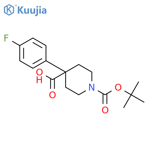 1-(tert-Butoxycarbonyl)-4-(4-fluorophenyl)-piperidine-4-carboxylic acid structure