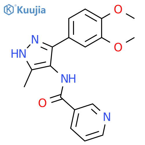 3-Pyridinecarboxamide,N-[3-(3,4-dimethoxyphenyl)-5-methyl-1H-pyrazol-4-yl]- structure