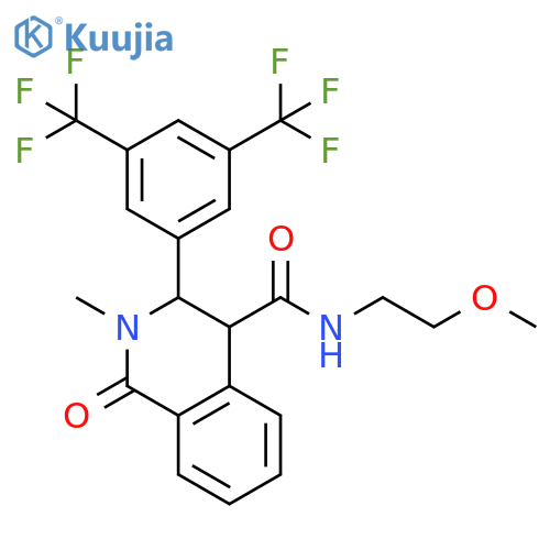 4-Isoquinolinecarboxamide,3-[3,5-bis(trifluoromethyl)phenyl]-1,2,3,4-tetrahydro-N-(2-methoxyethyl)-2-methyl-1-oxo- structure