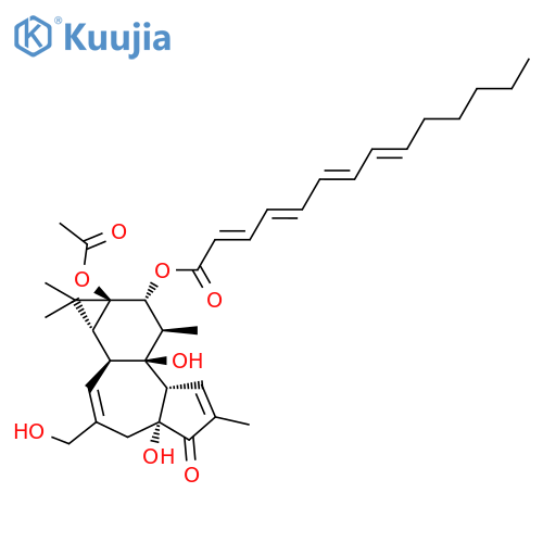 2,4,6,8-Tetradecatetraenoicacid,(1aR,1bS,4aR,7aS,7bS,8R,9R,9aS)-9a-(acetyloxy)-1a,1b,4,4a,5,7a,7b,8,9,9a-decahydro-4a,7b-dihydroxy-3-(hydroxymethyl)-1,1,6,8-tetramethyl-5-oxo-1H-cyclopropa[3,4]benz[1,2-e]azulen-9-ylester (9CI) structure
