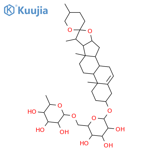 β-D-Glucopyranoside, (3β,25R)-spirost-5-en-3-yl 6-O-(6-deoxy-α-L-mannopyranosyl)- (9CI) structure