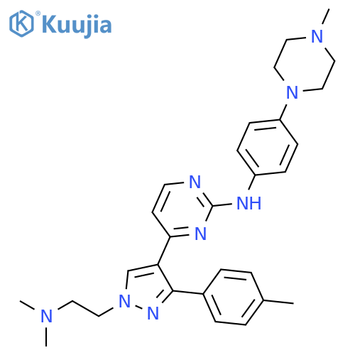 2-Pyrimidinamine,4-[1-[2-(dimethylamino)ethyl]-3-(4-methylphenyl)-1H-pyrazol-4-yl]-N-[4-(4-methyl-1-piperazinyl)phenyl]- structure