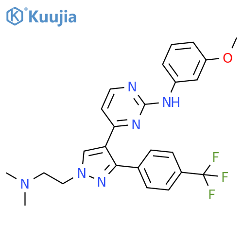 2-Pyrimidinamine,4-[1-[2-(dimethylamino)ethyl]-3-[4-(trifluoromethyl)phenyl]-1H-pyrazol-4-yl]-N-(3-methoxyphenyl)- structure