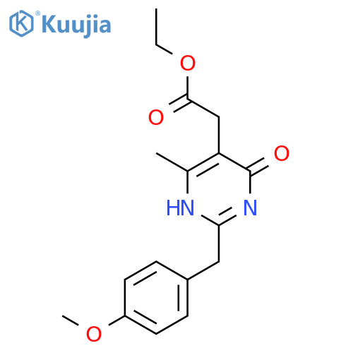 5-Pyrimidineaceticacid, 1,6-dihydro-2-[(4-methoxyphenyl)methyl]-4-methyl-6-oxo-, ethyl ester structure