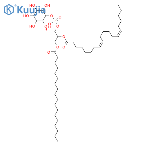3-Phosphatidylinositol; Glycerol 2-(5Z,8Z,11Z,14Z-eicosatetraenoate) 1-octadecanoate 3-phosphoinositol structure