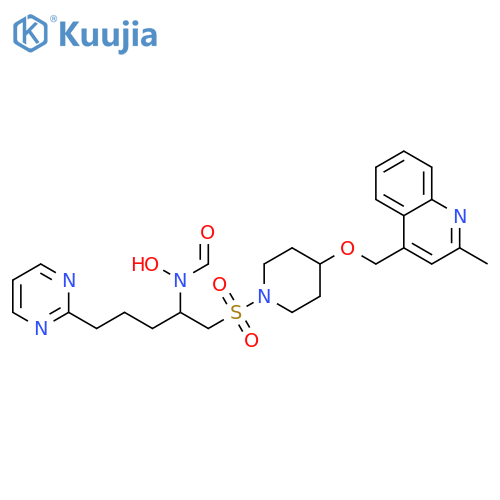 Piperidine,1-[[2-(formylhydroxyamino)-5-(2-pyrimidinyl)pentyl]sulfonyl]-4-[(2-methyl-4-quinolinyl)methoxy]- structure