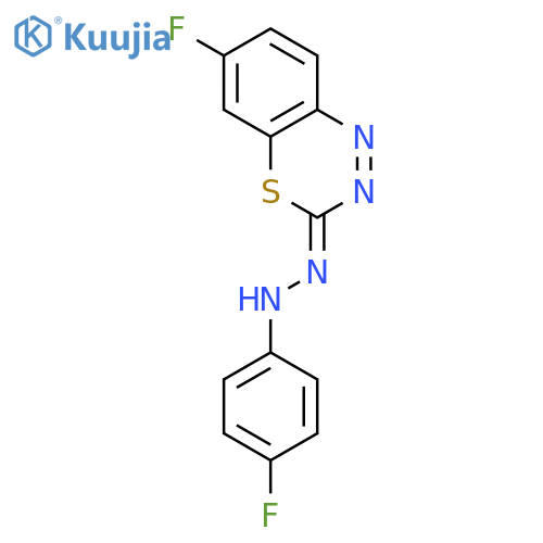 1H-4,1,2-Benzothiadiazine,6-fluoro-3-[2-(4-fluorophenyl)diazenyl]- structure