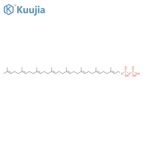 Diphosphoric acid, P-[(2E,6E,10E,14E,18E,22E,26E)-3,7,11,15,19,23,27,31-octamethyl-2,6,10,14,18,22,26,30-dotriacontaoctaen-1-yl] ester structure