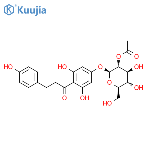 1-Propanone, 1-[4-[(2-O-acetyl-b-D-glucopyranosyl)oxy]-2,6-dihydroxyphenyl]-3-(4-hydr oxyphenyl)- structure