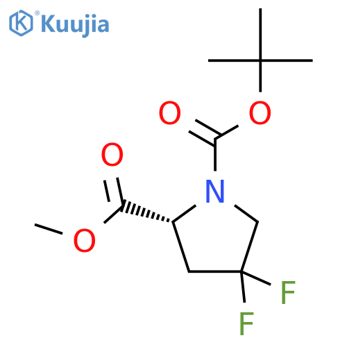 O1-tert-butyl O2-methyl (2R)-4,4-difluoropyrrolidine-1,2-dicarboxylate structure
