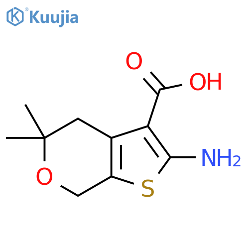 2-amino-5,5-dimethyl-4,7-dihydro-5H-thieno[2,3-c]pyran-3-carboxylic acid structure