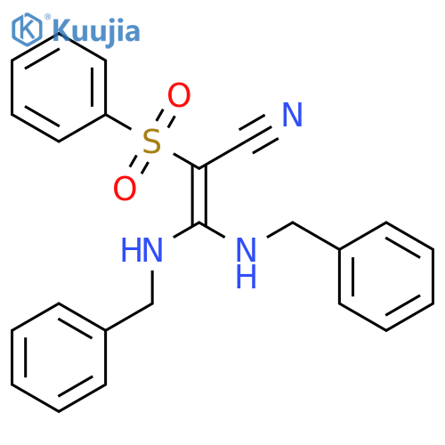 2-PROPENENITRILE, 3,3-BIS[(PHENYLMETHYL)AMINO]-2-(PHENYLSULFONYL)- structure