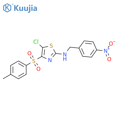 5-chloro-4-(4-methylbenzenesulfonyl)-N-(4-nitrophenyl)methyl-1,3-thiazol-2-amine structure