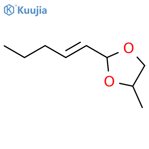 1,3-Dioxolane, 4-methyl-2-(1-pentenyl)- (9CI) structure