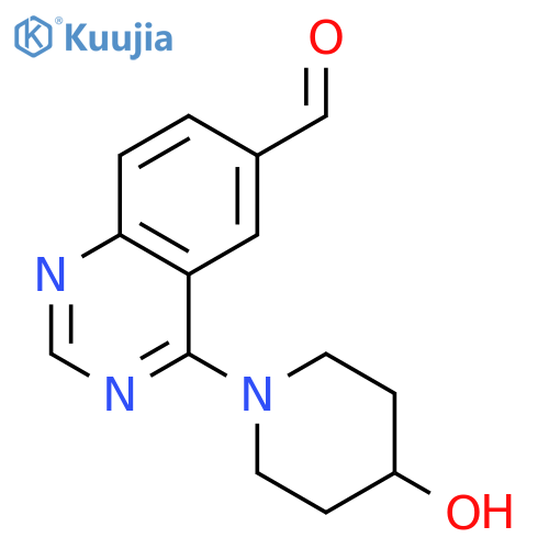 6-Quinazolinecarboxaldehyde, 4-(4-hydroxy-1-piperidinyl)- structure