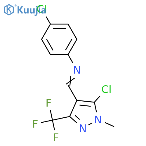 4-CHLORO-N-((E)-[5-CHLORO-1-METHYL-3-(TRIFLUOROMETHYL)-1H-PYRAZOL-4-YL]METHYLIDENE)ANILINE structure