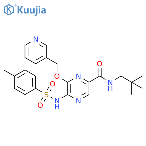 Pyrazinecarboxamide,N-(2,2-dimethylpropyl)-5-[[(4-methylphenyl)sulfonyl]amino]-6-(3-pyridinylmethoxy)- structure