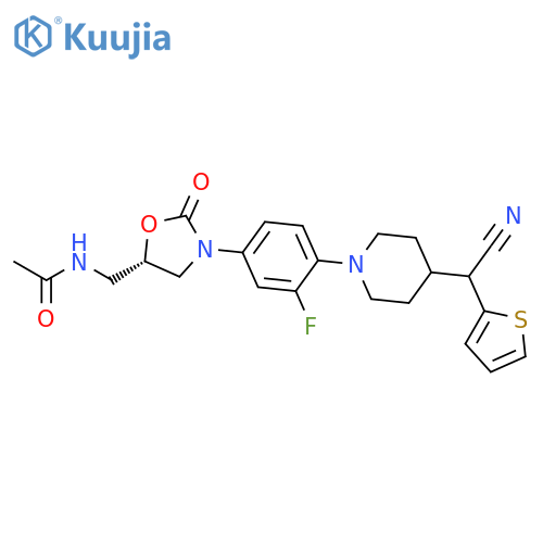 Acetamide,N-[[(5S)-3-[4-[4-(cyano-2-thienylmethyl)-1-piperidinyl]-3-fluorophenyl]-2-oxo-5-oxazolidinyl]methyl]- structure
