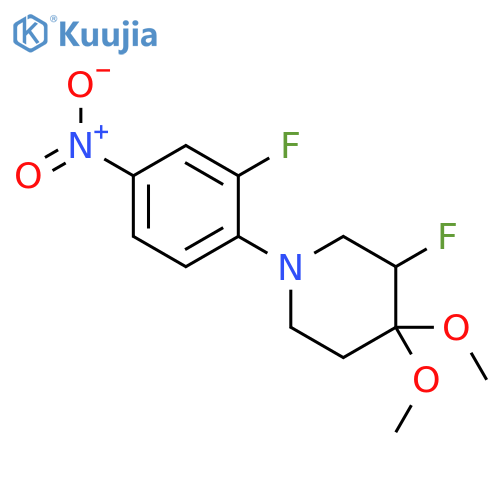 Piperidine, 3-fluoro-1-(2-fluoro-4-nitrophenyl)-4,4-dimethoxy- structure