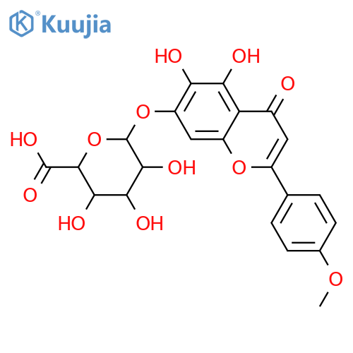 β-D-Glucopyranosiduronic acid, 5,6-dihydroxy-2-(4-methoxyphenyl)-4-oxo-4H-1-benzopyran-7-yl structure