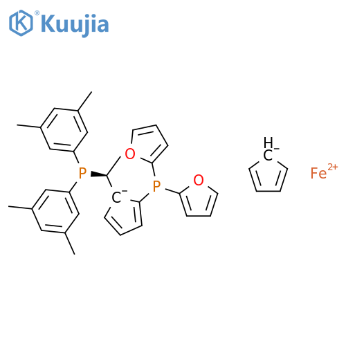 Ferrocene,1-[(1S)-1-[bis(3,5-dimethylphenyl)phosphino]ethyl]-2-(di-2-furanylphosphino)-,(2S)- structure