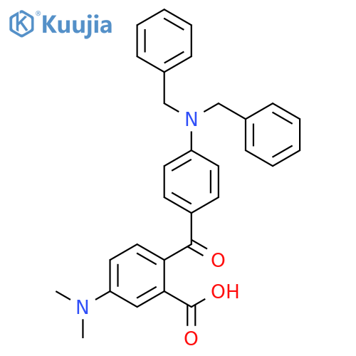 Benzoic acid, 2-[4-[bis(phenylmethyl)amino]benzoyl]-5-(dimethylamino)- structure