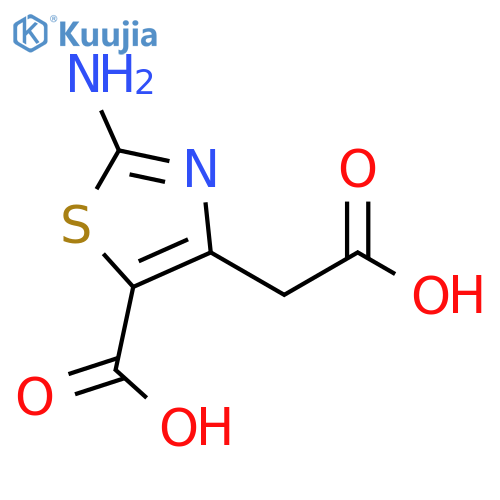 2-amino-4-(carboxymethyl)-1,3-thiazole-5-carboxylic acid structure
