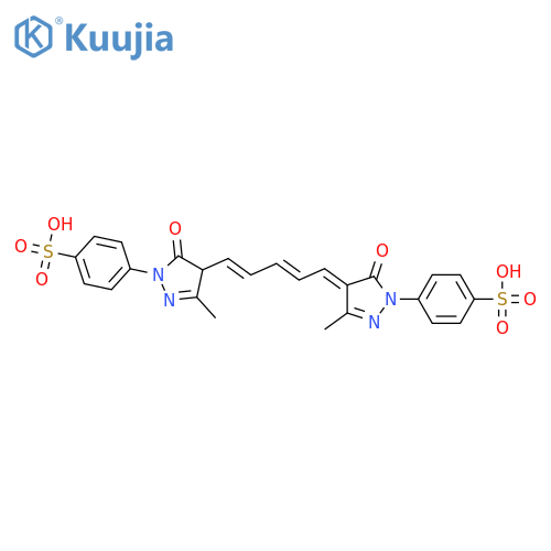 Benzenesulfonic acid,4-[4-[5-[1,5-dihydro-3-methyl-5-oxo-1-(4-sulfophenyl)-4H-pyrazol-4-ylidene]-1,3-pentadien-1-yl]-4,5-dihydro-3-methyl-5-oxo-1H-pyrazol-1-yl]- structure