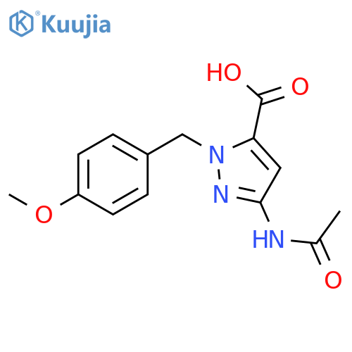 1H-Pyrazole-5-carboxylic acid,3-(acetylamino)-1-[(4-methoxyphenyl)methyl]- structure