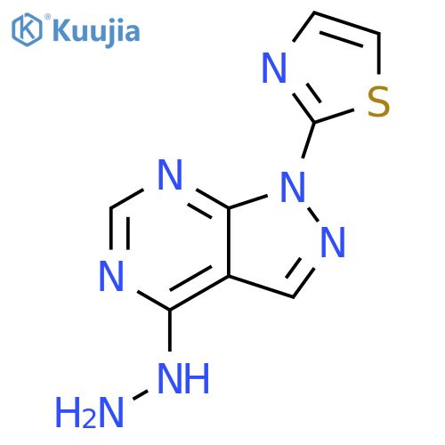 4H-Pyrazolo[3,4-d]pyrimidin-4-one, 1,5-dihydro-1-(2-thiazolyl)-,hydrazone structure