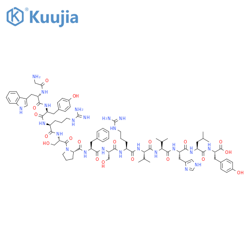 L-Tyrosine,glycyl-L-tryptophyl-L-tyrosyl-L-arginyl-L-seryl-L-prolyl-L-phenylalanyl-L-seryl-L-arginyl-L-valyl-L-valyl-L-histidyl-L-leucyl- structure