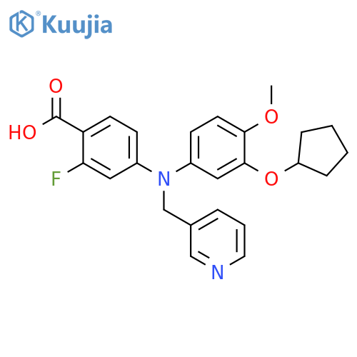 Benzoic acid,4-[[3-(cyclopentyloxy)-4-methoxyphenyl](3-pyridinylmethyl)amino]-2-fluoro- structure