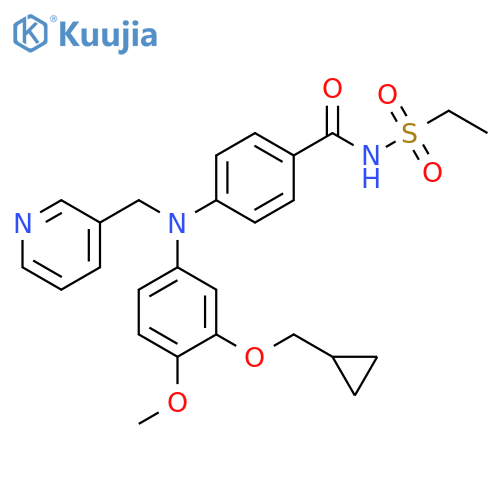 Benzamide,4-[[3-(cyclopropylmethoxy)-4-methoxyphenyl](3-pyridinylmethyl)amino]-N-(ethylsulfonyl)- structure