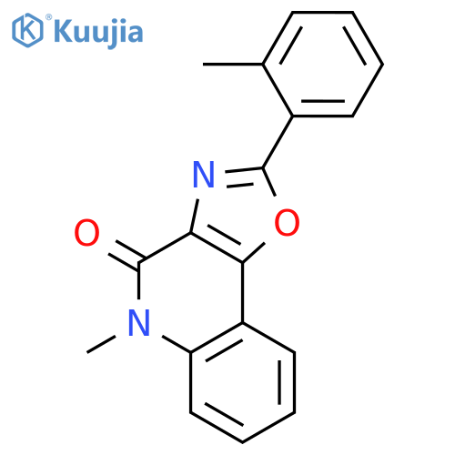Oxazolo[4,5-c]quinolin-4(5H)-one, 5-methyl-2-(2-methylphenyl)- structure