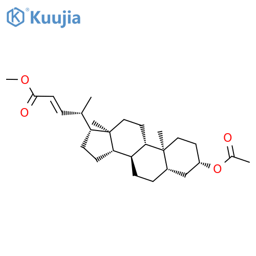 Chol-22-en-24-oic acid, 3-(acetyloxy)-, methyl ester, (3b,5a,20S,22E)- structure