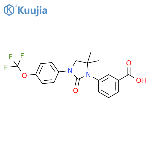 Benzoic acid,3-[5,5-dimethyl-2-oxo-3-[4-(trifluoromethoxy)phenyl]-1-imidazolidinyl]- structure