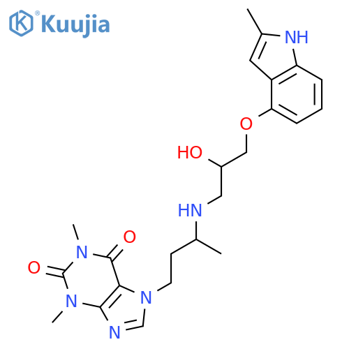 1H-Purine-2,6-dione,3,7-dihydro-7-[3-[[2-hydroxy-3-[(2-methyl-1H-indol-4-yl)oxy]propyl]amino]butyl]-1,3-dimethyl- structure