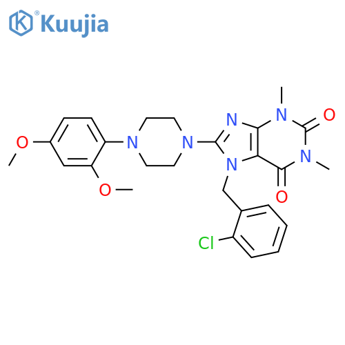 1H-Purine-2,6-dione,7-[(2-chlorophenyl)methyl]-8-[4-(2,4-dimethoxyphenyl)-1-piperazinyl]-3,7-dihydro-1,3-dimethyl- structure
