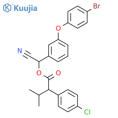 (3-(4-bromophenoxy)phenyl)(cyano)methyl 2-(4-chlorophenyl)-3-methylbutanoate structure