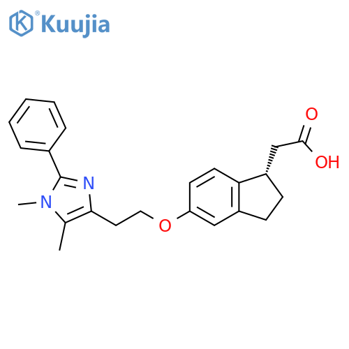 1H-Indene-1-acetic acid,5-[2-(1,5-dimethyl-2-phenyl-1H-imidazol-4-yl)ethoxy]-2,3-dihydro-, (1S)- structure