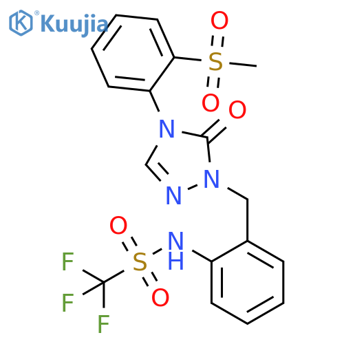 Methanesulfonamide,N-[2-[[4,5-dihydro-4-[2-(methylsulfonyl)phenyl]-5-oxo-1H-1,2,4-triazol-1-yl]methyl]phenyl]-1,1,1-trifluoro- structure