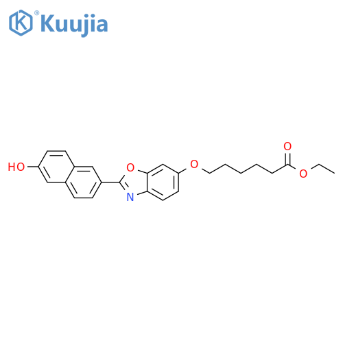 Hexanoic acid, 6-[[2-(6-hydroxy-2-naphthalenyl)-6-benzoxazolyl]oxy]-,ethyl ester structure