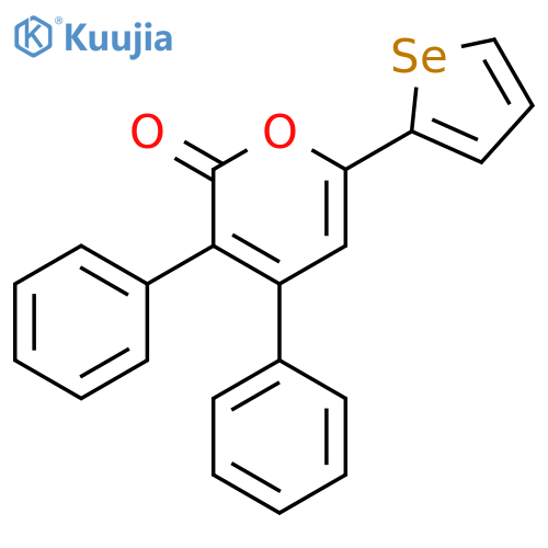 2H-PYRAN-2-ONE, 3,4-DIPHENYL-6-SELENOPHENE-2-YL- structure