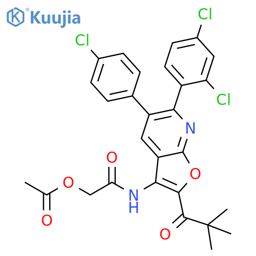Acetamide,2-(acetyloxy)-N-[5-(4-chlorophenyl)-6-(2,4-dichlorophenyl)-2-(2,2-dimethyl-1-oxopropyl)furo[2,3-b]pyridin-3-yl]- structure