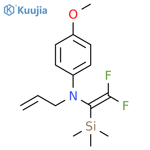 Benzenamine,N-[2,2-difluoro-1-(trimethylsilyl)ethenyl]-4-methoxy-N-2-propenyl- structure