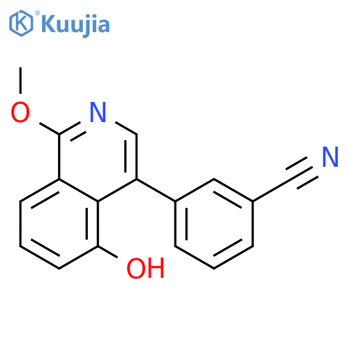 Benzonitrile, 3-(5-hydroxy-1-methoxy-4-isoquinolinyl)- structure