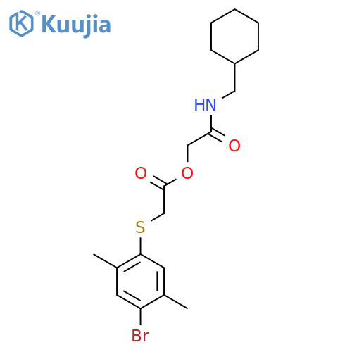2-[(cyclohexylmethyl)amino]-2-oxoethyl [(4-bromo-2,5-dimethylphenyl)sulfanyl]acetate structure