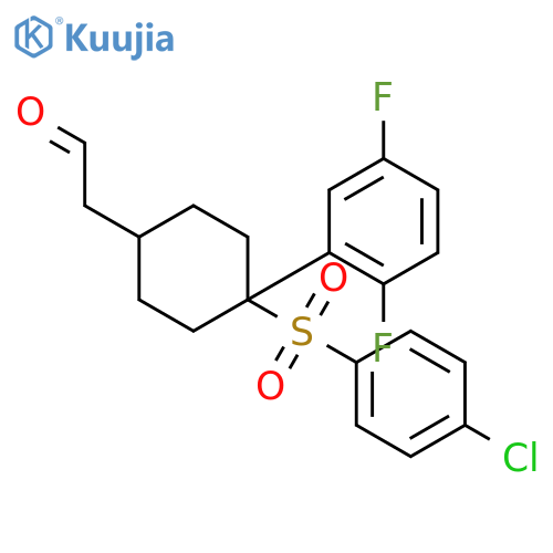 Cyclohexaneacetaldehyde,4-[(4-chlorophenyl)sulfonyl]-4-(2,5-difluorophenyl)-, cis- structure